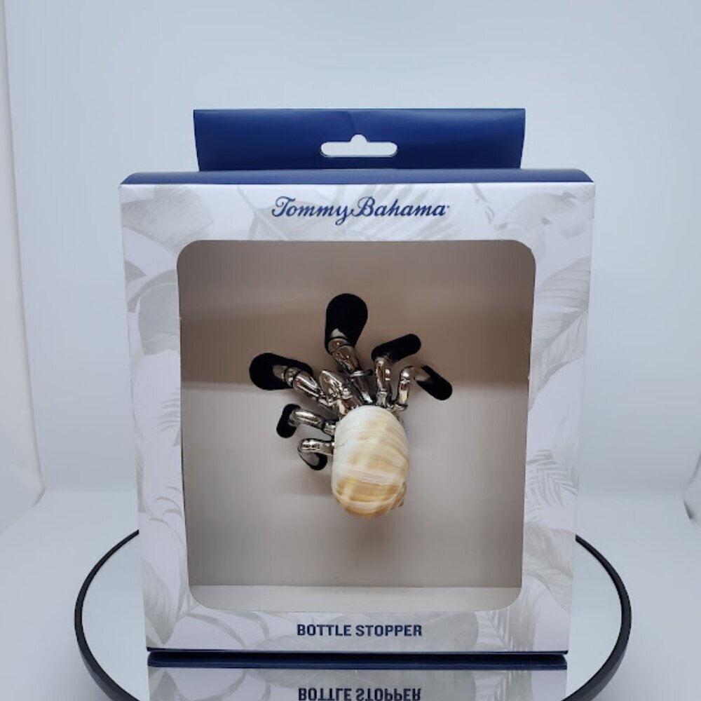 Tommy Bahama Bottle Stopper - Island Inspired Design Stainless Steel & Resin Her